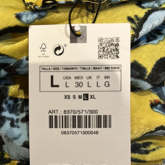 Zara Floral Print Dress With Bow Tie Satin Size M & L 🦋 Bloggers Favorite 🦋 - Picture 15 of 15